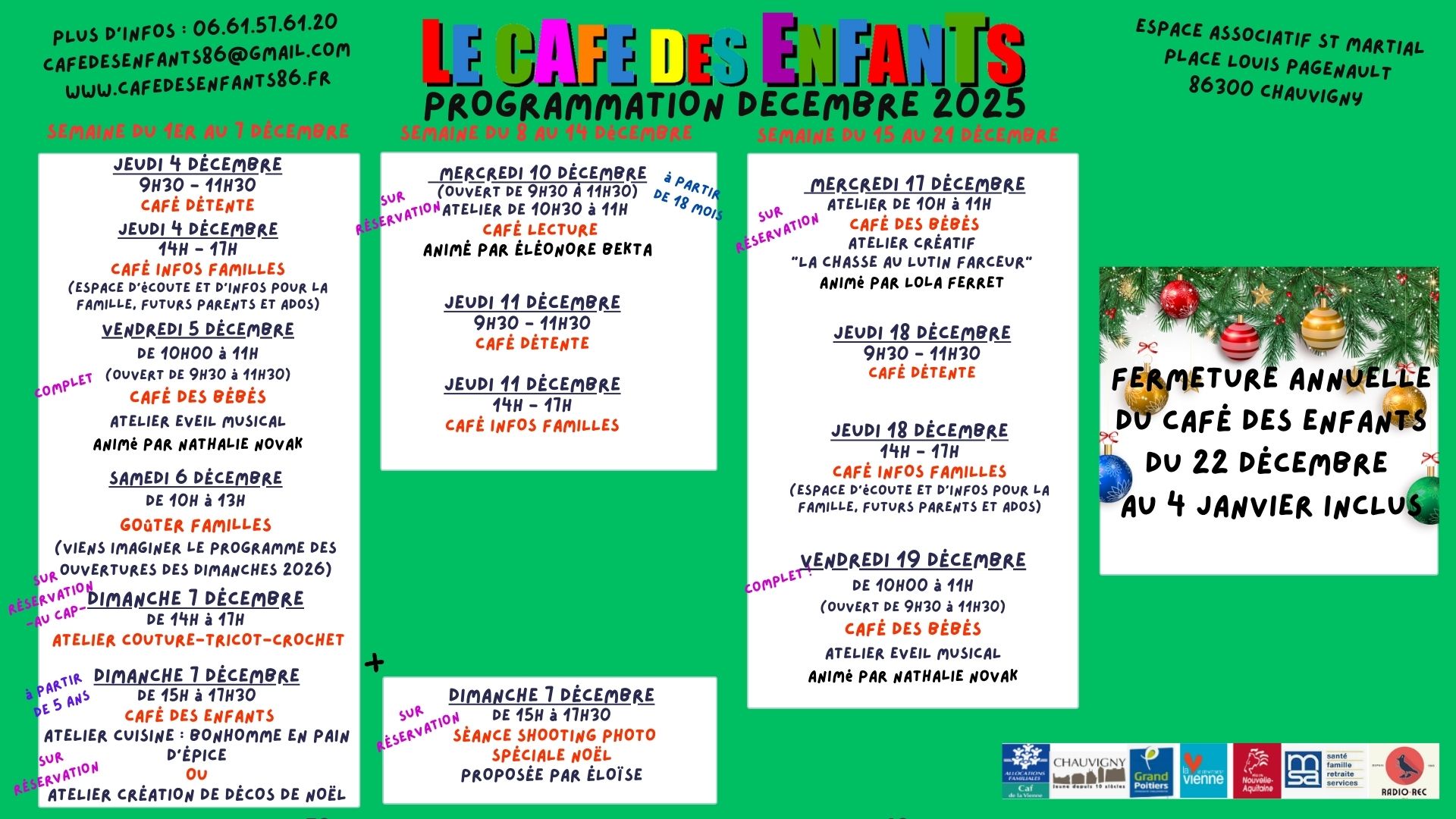 Programme décembre Café des Enfants