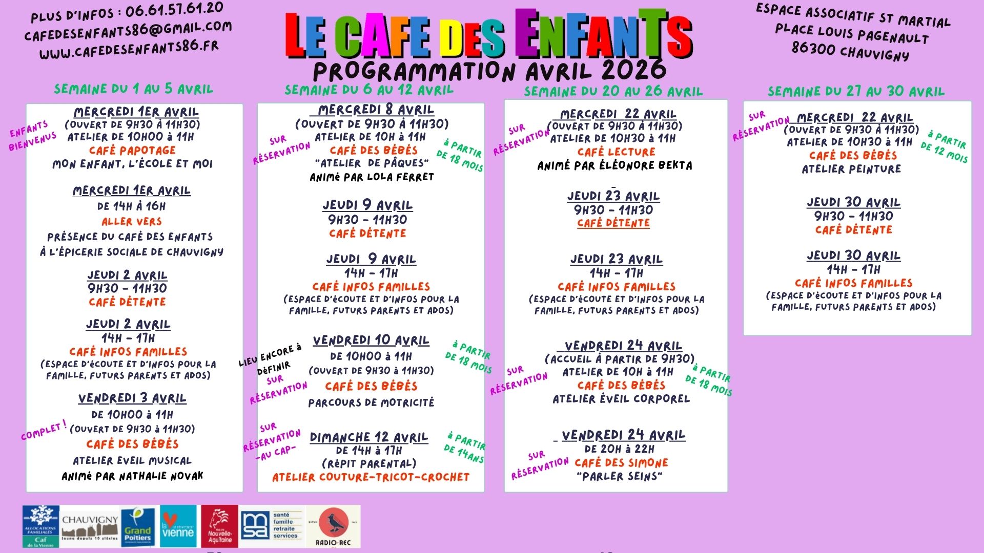 Programme avril 2026